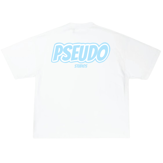 3. WHITE TEE - BLUE LOGO