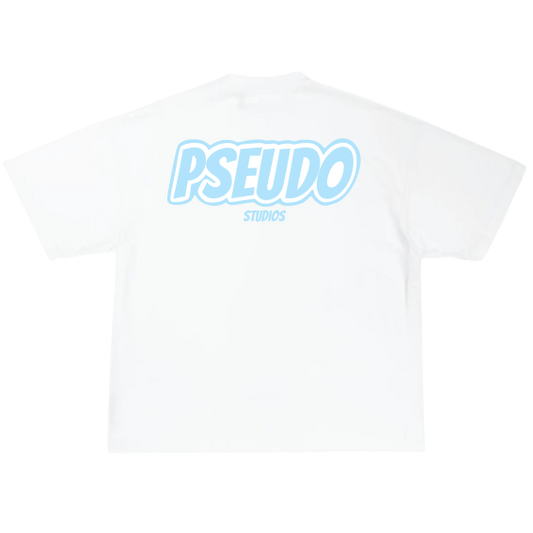 3. WHITE TEE - BLUE LOGO