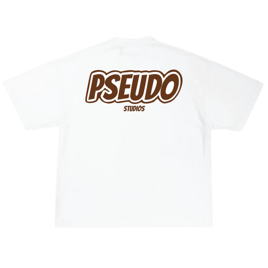 1. WHITE TEE - BROWN LOGO